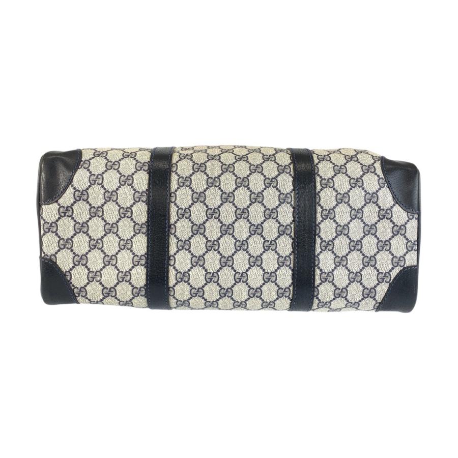 美品 GUCCI グッチ ヴィンテージ GGスプリーム ネイビー グレー ゴールド金具 PVC/レザー 58 012 468 40 ボストンバッグ 男女兼用 600028 | GUCCI | 09