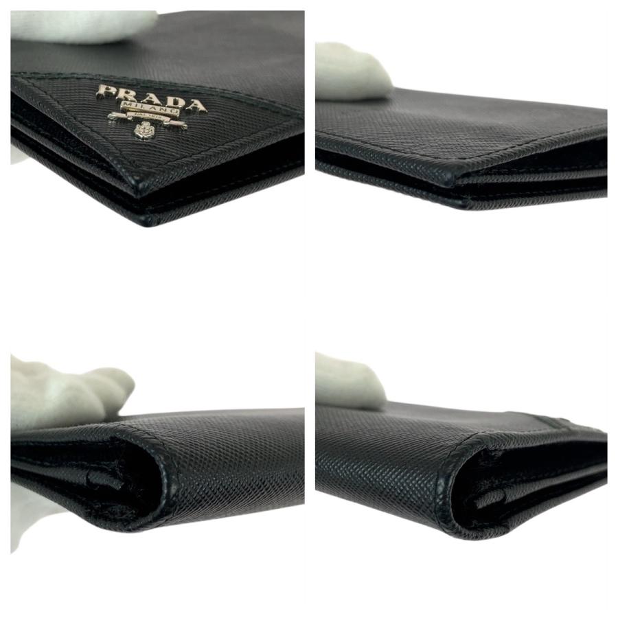 PRADA（プラダ） サフィアーノ ブラック 黒 シルバー金具 レザー 長