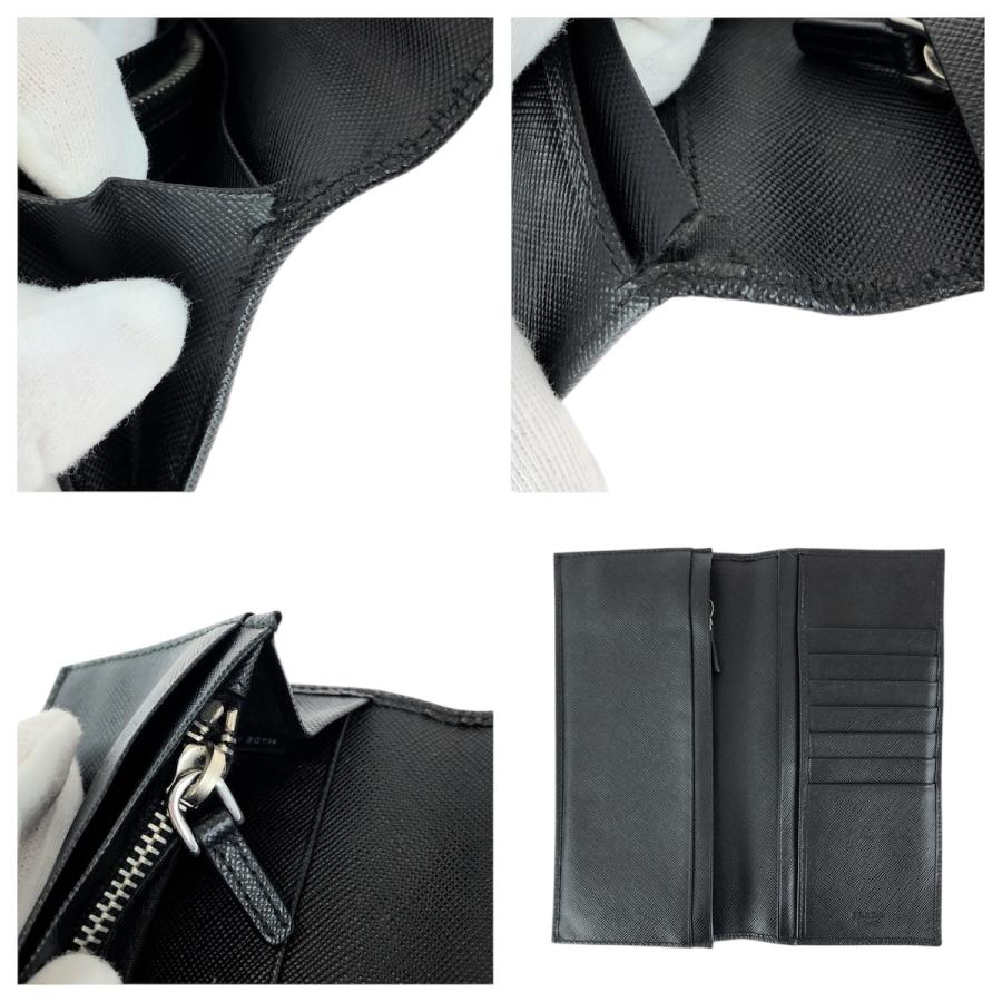 PRADA（プラダ） サフィアーノ ブラック 黒 シルバー金具 レザー 長