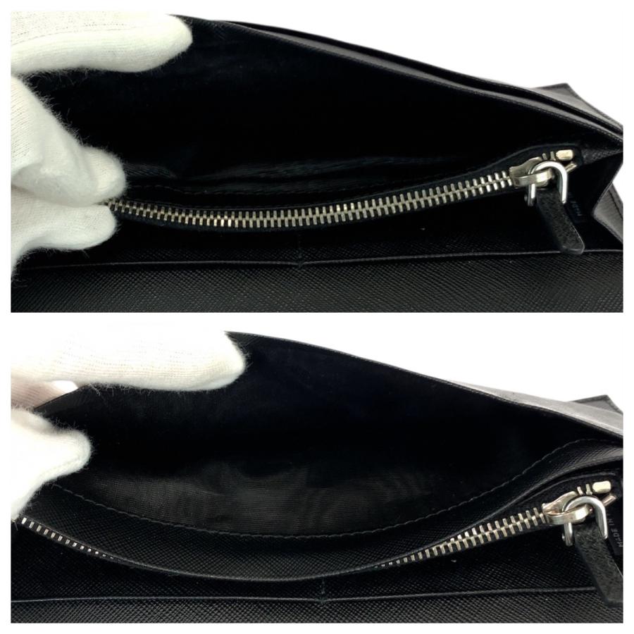 PRADA（プラダ） サフィアーノ ブラック 黒 シルバー金具 レザー 長