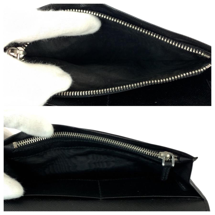 PRADA（プラダ） サフィアーノ ブラック 黒 シルバー金具 レザー 長