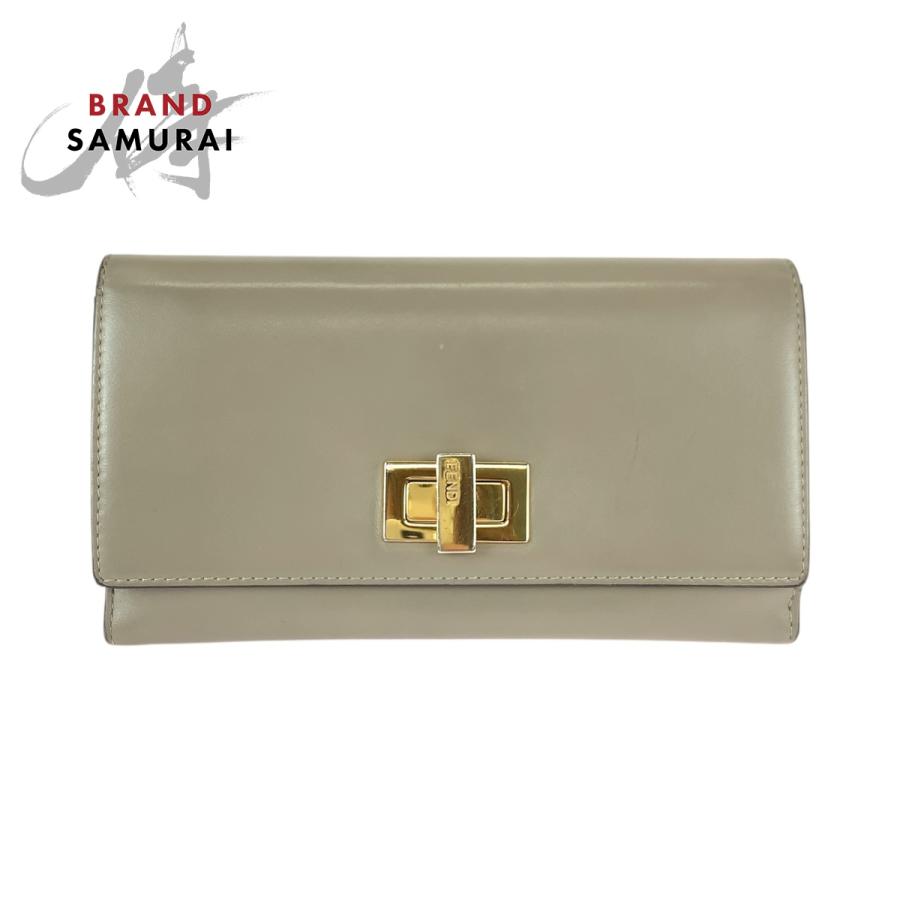 FENDI（フェンディ） 美品 ピーカブー ベージュ ゴールド金具 レザー 