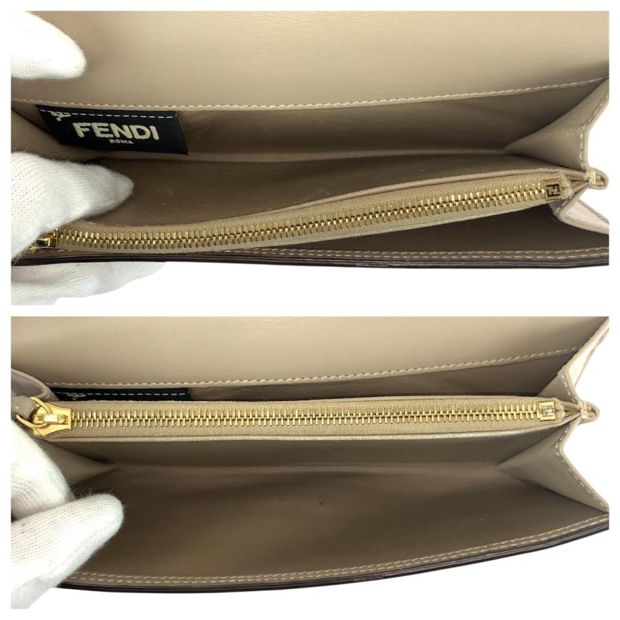 FENDI（フェンディ） 美品 ピーカブー ベージュ ゴールド金具 レザー