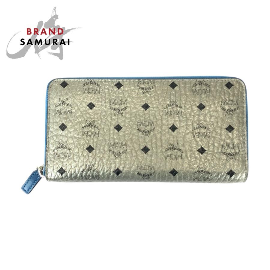 MCM（エムシーエム） 美品 エム シー エム シルバー ブルー シルバー 