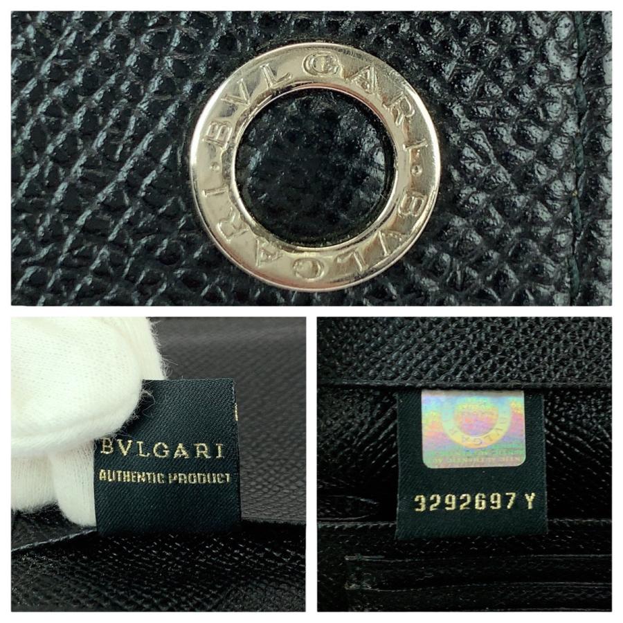 美品 BVLGARI ブルガリ ブラック 黒 シルバー金具 レザー 30400 カードケース パスケース 名刺入れ メンズ 600072 | BVLGARI | 04