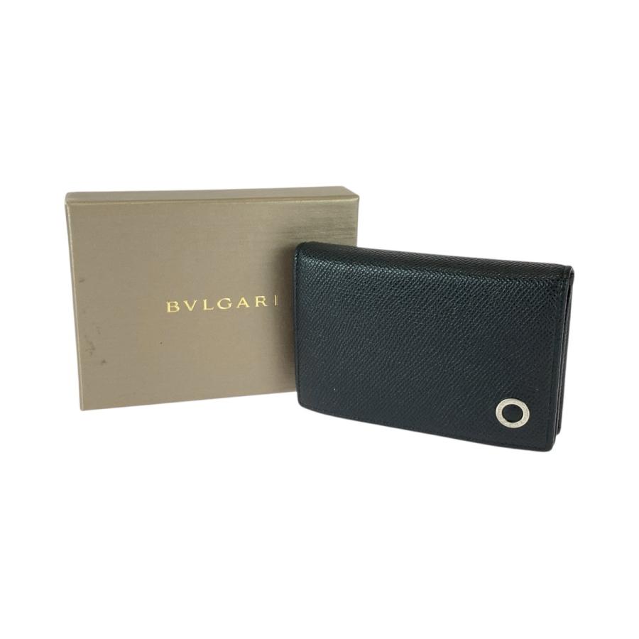 美品 BVLGARI ブルガリ ブラック 黒 シルバー金具 レザー 30400 カードケース パスケース 名刺入れ メンズ 600072 | BVLGARI | 06