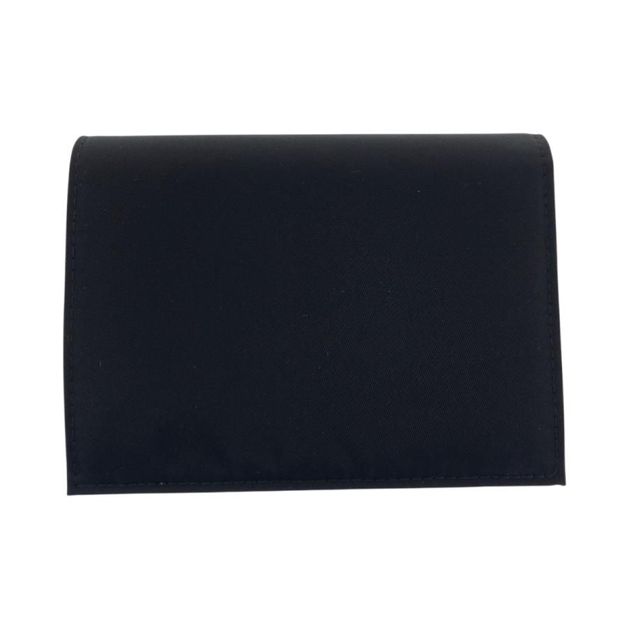 美品 PRADA プラダ テスート サフィアーノ 三角ロゴプレート ブラック シルバー金具 ナイロン/レザー 折財布 コンパクトウォレット 600074 | PRADA | 01