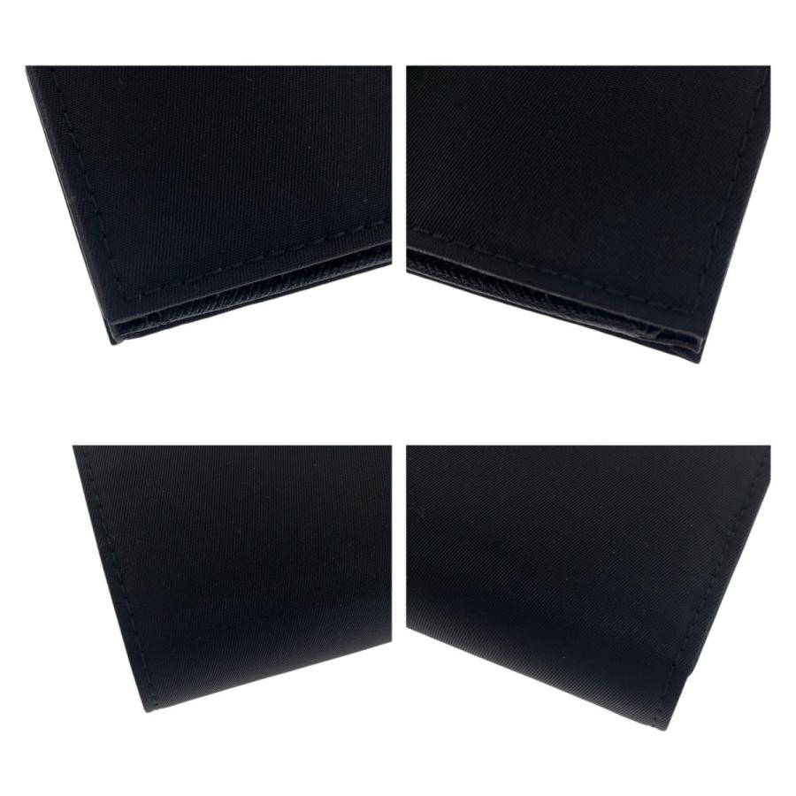 美品 PRADA プラダ テスート サフィアーノ 三角ロゴプレート ブラック シルバー金具 ナイロン/レザー 折財布 コンパクトウォレット 600074 | PRADA | 05