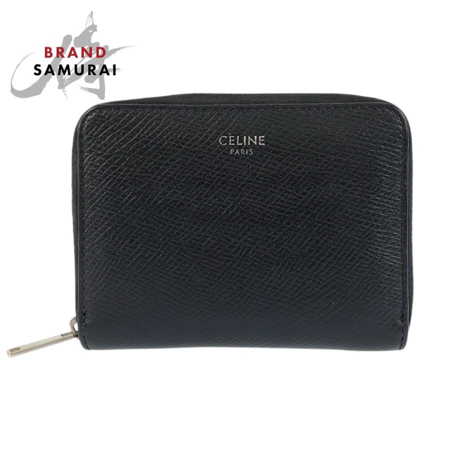 CELINE セリーヌ ブラック 黒 シルバー金具 レザー コインケース 小銭入れ メンズ 600075 | CELINE
