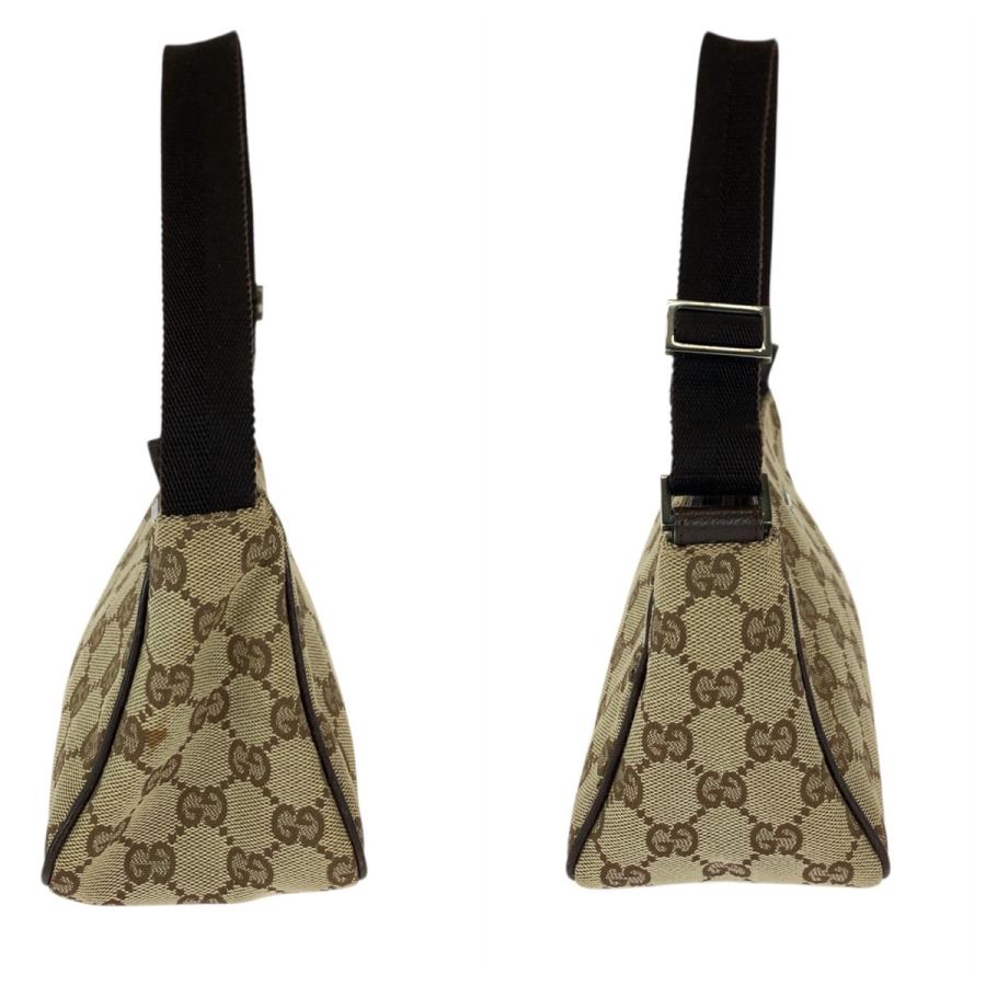 GUCCI（グッチ） 美品 ベージュ ブラウン シルバー金具 GGキャンバス