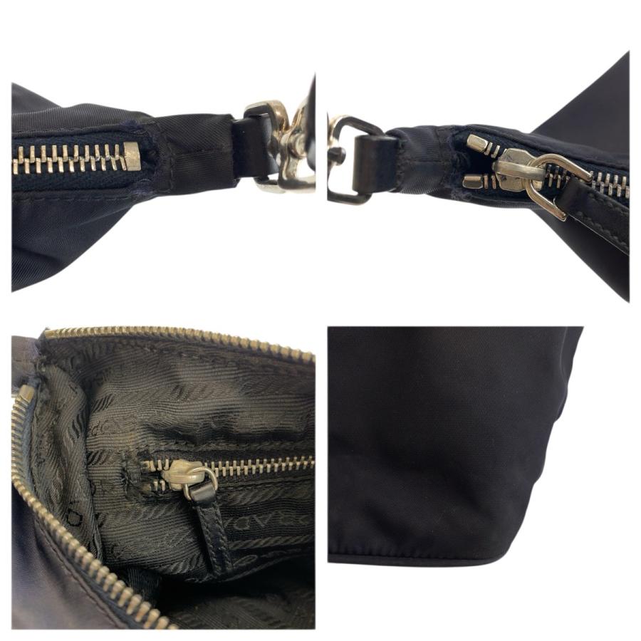 PRADA（プラダ） テスート 三角ロゴプレート ブラック 黒 シルバー金具