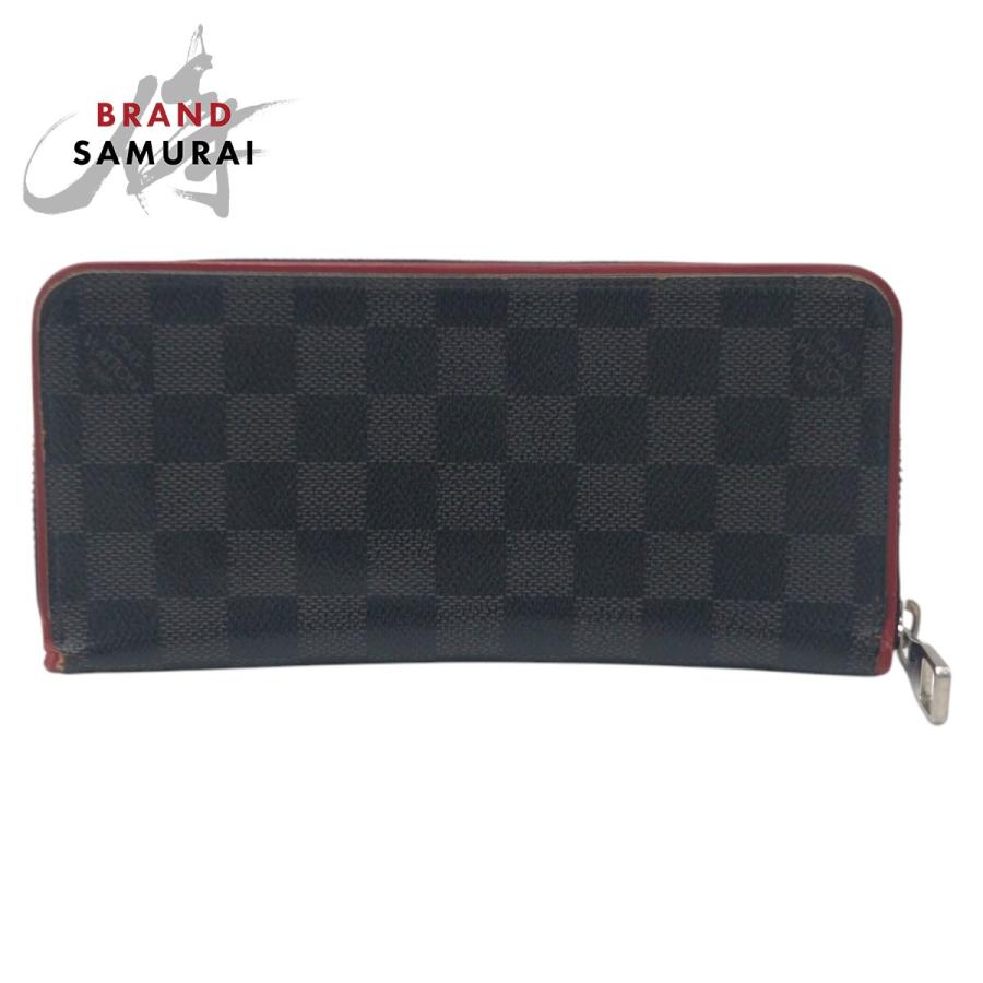 LOUIS VUITTON ルイヴィトン ダミエ グラフィット ジッピー ウォレット ヴェルティカル ブラック 黒 レッド N63304 長財布 男女兼用 600108 | LOUIS VUITTON