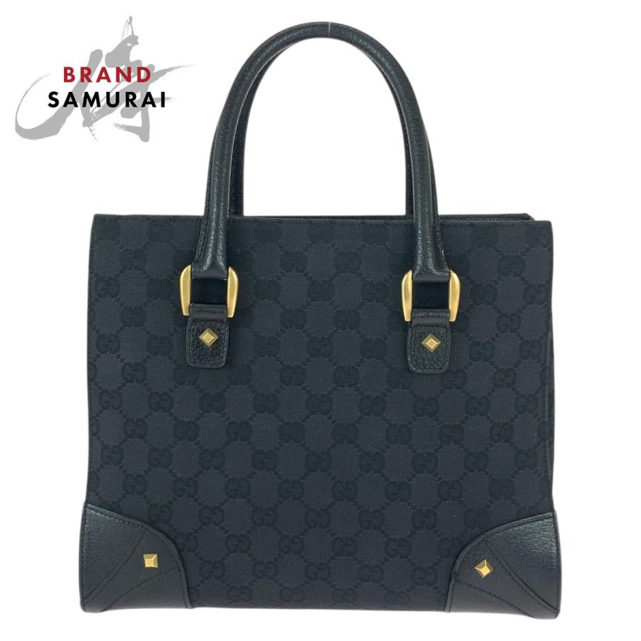 美品 GUCCI グッチ ブラック 黒 ゴールド金具 GGキャンバス/レザー 120895 トートバッグ ハンドバッグ レディース 600129 | GUCCI