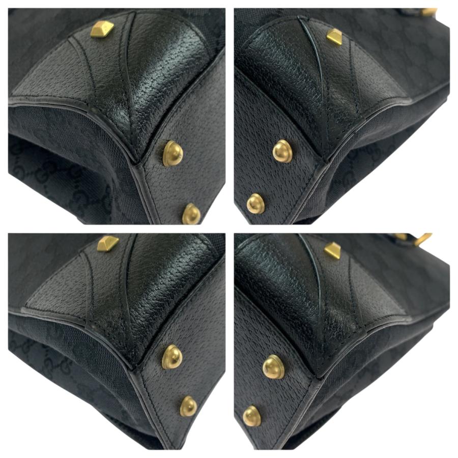 美品 GUCCI グッチ ブラック 黒 ゴールド金具 GGキャンバス/レザー 120895 トートバッグ ハンドバッグ レディース 600129 | GUCCI | 02
