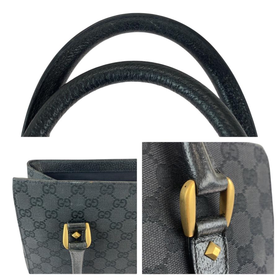 美品 GUCCI グッチ ブラック 黒 ゴールド金具 GGキャンバス/レザー 120895 トートバッグ ハンドバッグ レディース 600129 | GUCCI | 04