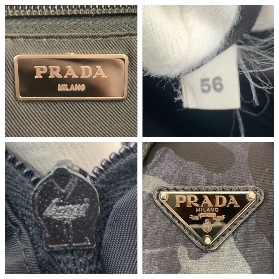 美品 PRADA プラダ テスート V136 カモフラ 迷彩 三角ロゴプレート ブラック ナイロン/レザー リュック・デイパック バックパック 600133_3