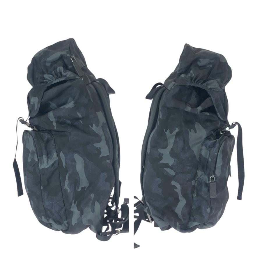 美品 PRADA プラダ テスート V136 カモフラ 迷彩 三角ロゴプレート ブラック ナイロン/レザー リュック・デイパック バックパック 600133_7