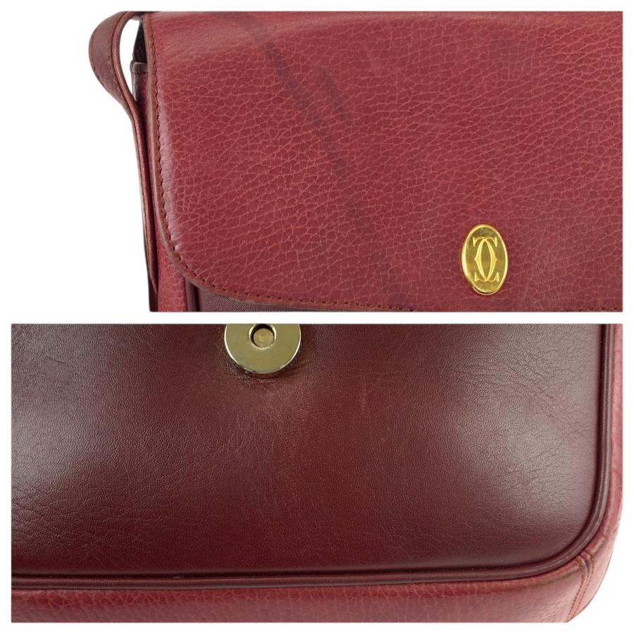 CARTIER カルティエ マストライン ワインレッド ゴールド金具 レザー ショルダーバッグ メッセンジャーバッグ レディース 600171_3