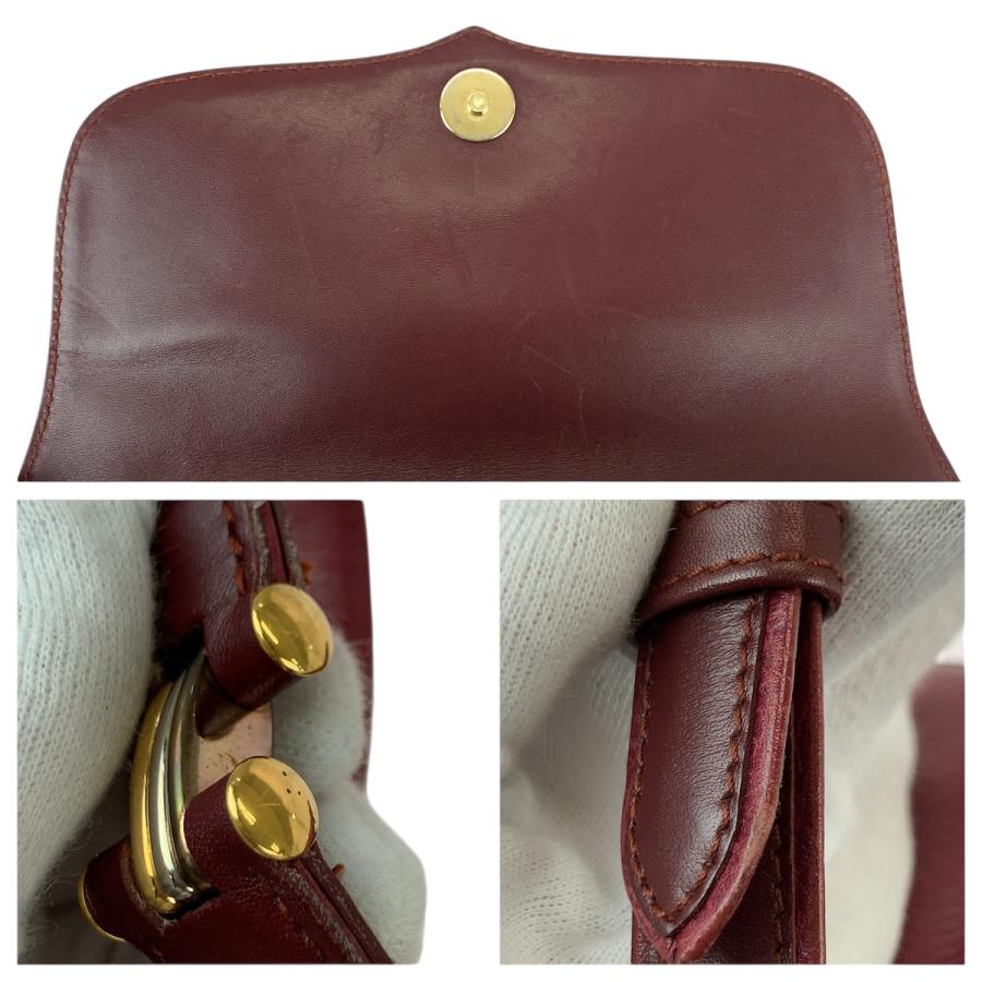 CARTIER カルティエ マストライン ワインレッド ゴールド金具 レザー ショルダーバッグ メッセンジャーバッグ レディース 600171_4
