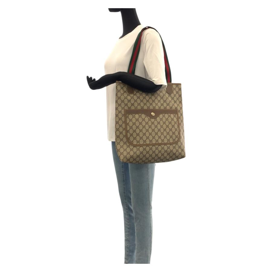 美品 GUCCI グッチ オールドグッチ シェリーライン ブラウン ベージュ GGスプリームキャンバス 40.02.003 トートバッグ 600186 | GUCCI | 06
