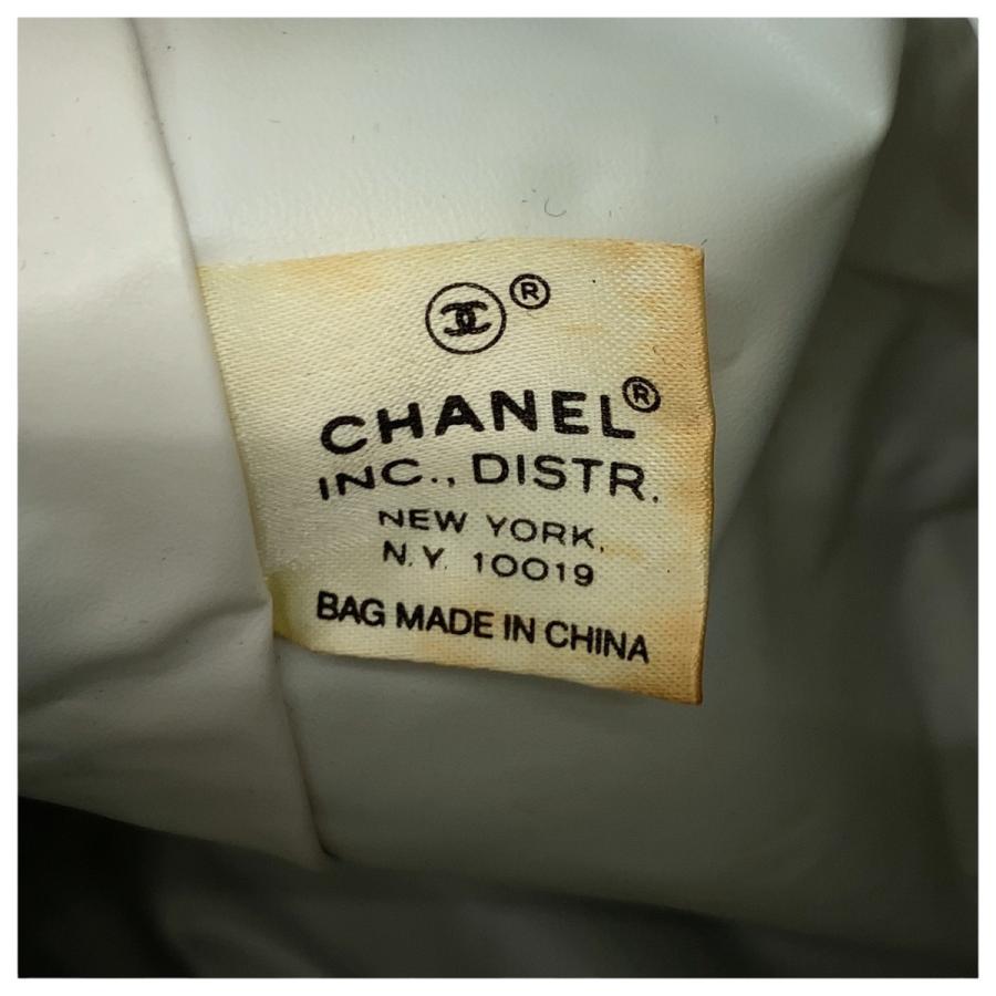 CHANEL（シャネル） 巾着 ブラック ホワイト ゴールド金具 キャンバス  