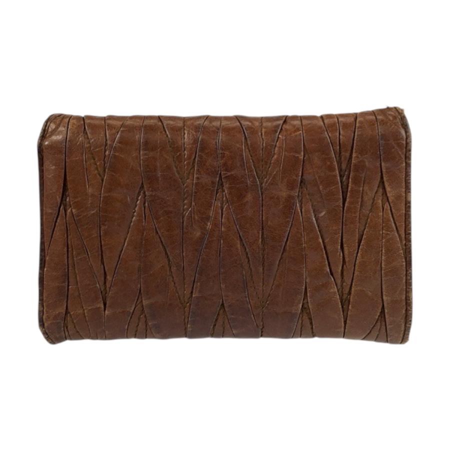 miu miu（ミュウミュウ） マテラッセ ブラウン ゴールド金具 レザー