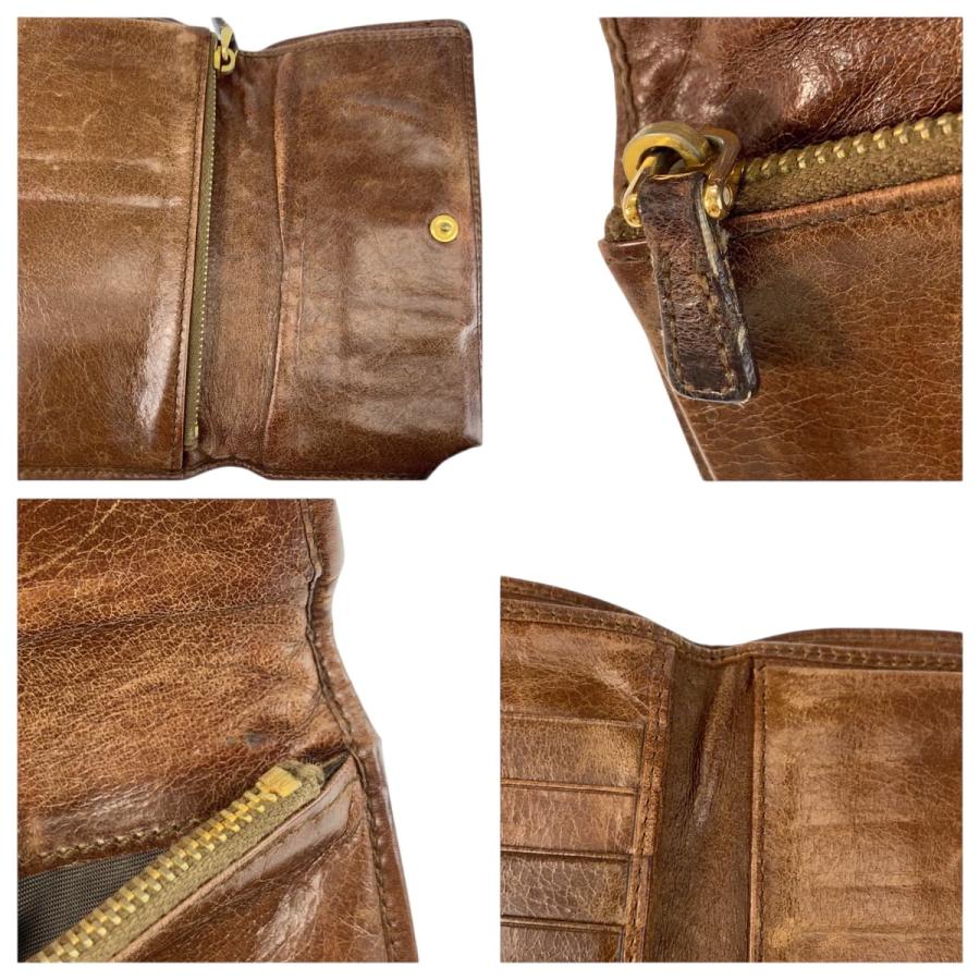 miu miu（ミュウミュウ） マテラッセ ブラウン ゴールド金具 レザー