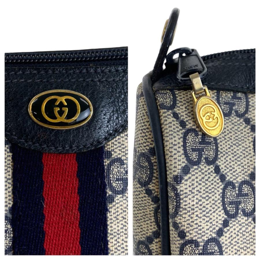 GUCCI グッチ ヴィンテージ シェリーライン グレー GGスプリームキャンバス 41 02 017 クラッチバッグ セカンドバッグ メンズ 600225