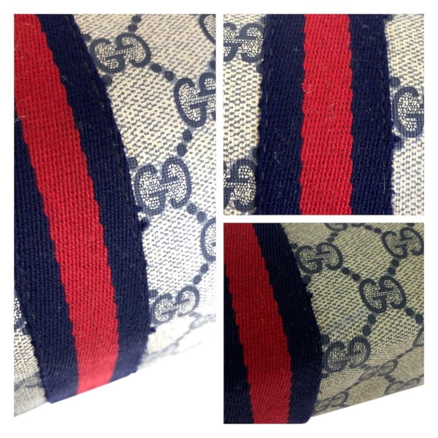 GUCCI グッチ ヴィンテージ シェリーライン グレー GGスプリームキャンバス 41 02 017 クラッチバッグ セカンドバッグ メンズ 600225
