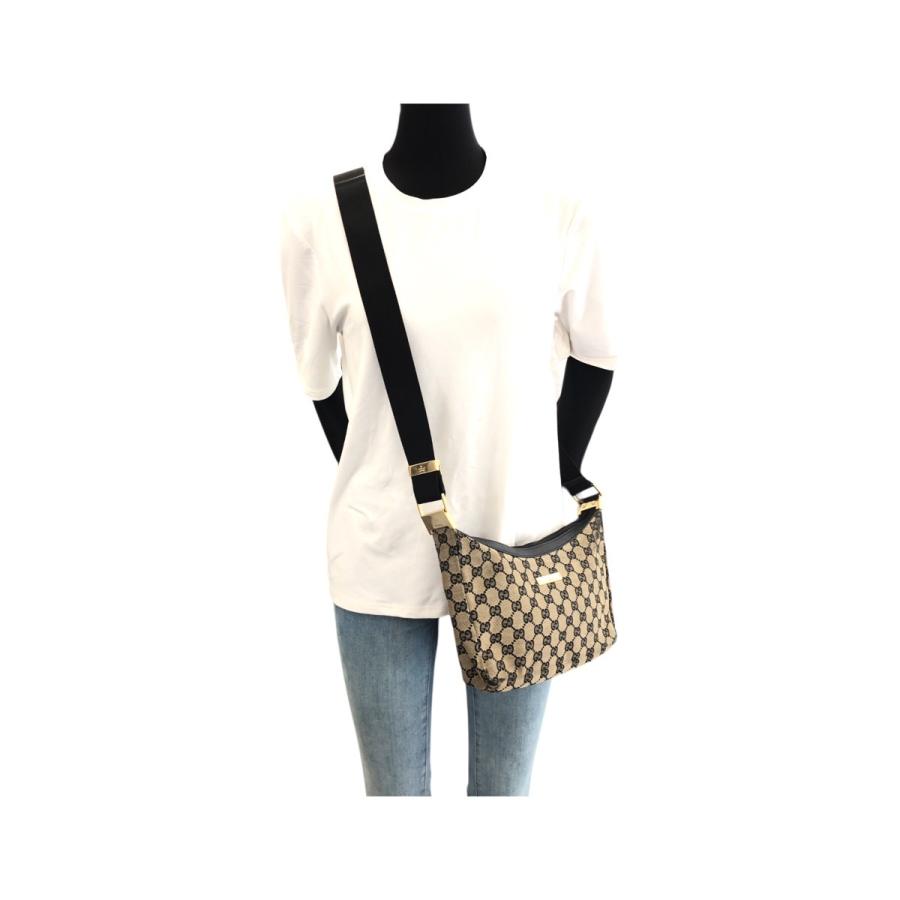 GUCCI（グッチ） ベージュ ブラック ゴールド金具 GGキャンバス/レザー