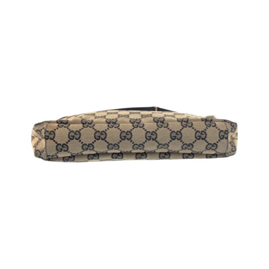 GUCCI（グッチ） ベージュ ブラック ゴールド金具 GGキャンバス/レザー