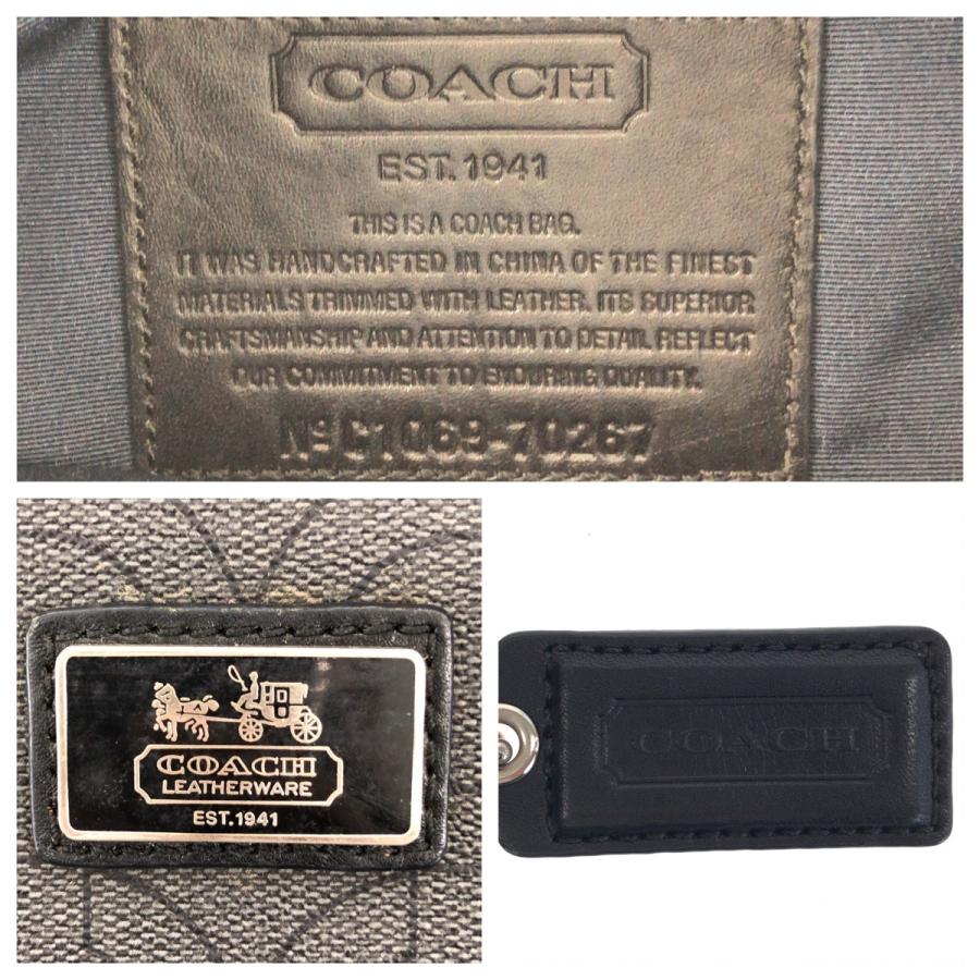 COACH（コーチ） 美品 オプアート グレー ブラック シルバー金具 PVC 