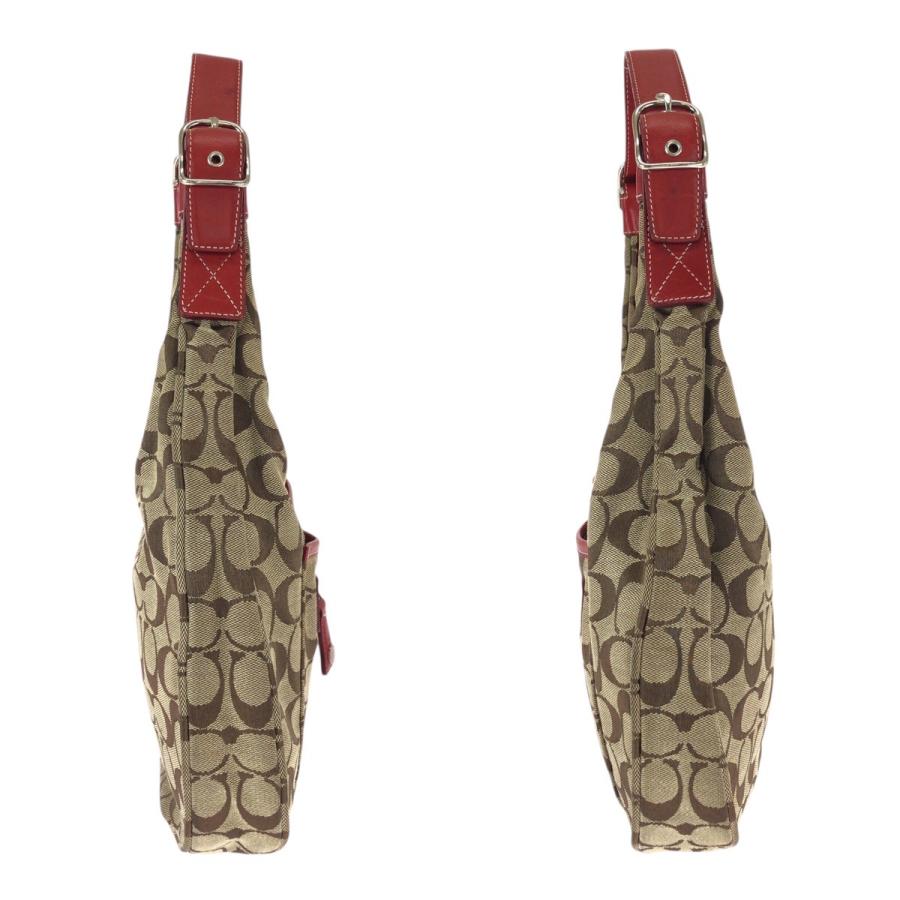 COACH（コーチ） シグネチャー ブラウン ベージュ レッド キャンバス