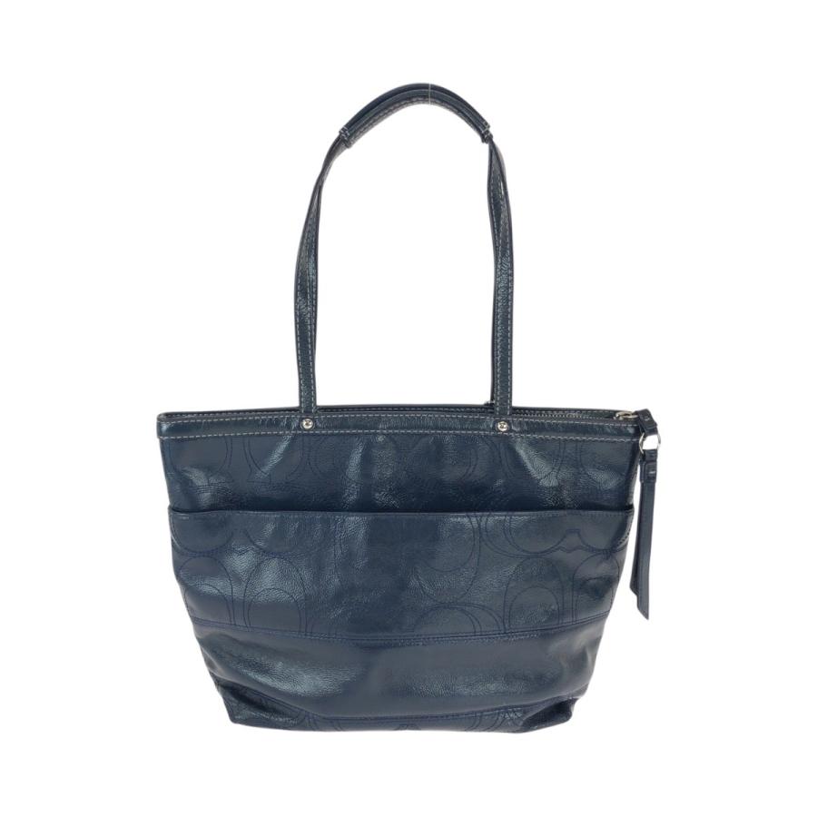 COACH（コーチ） ビッグシグネチャー ブルー ネイビー レザー G1281