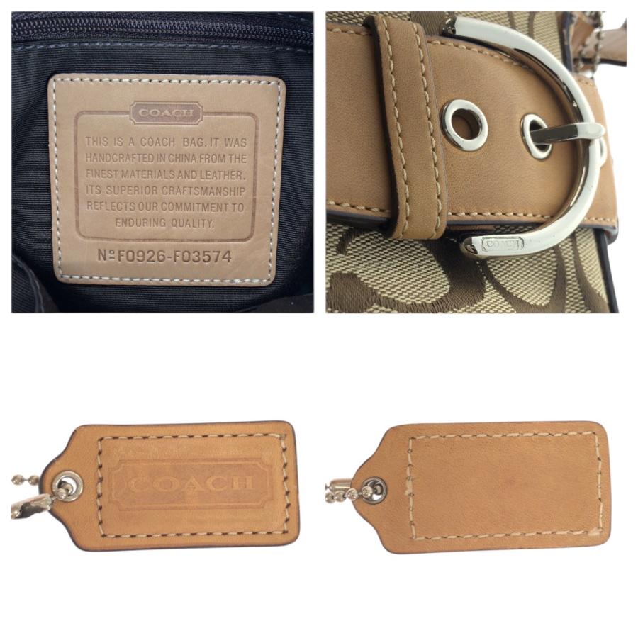 COACH（コーチ） シグネチャー ブラウン ベージュ シルバー金具 F0926