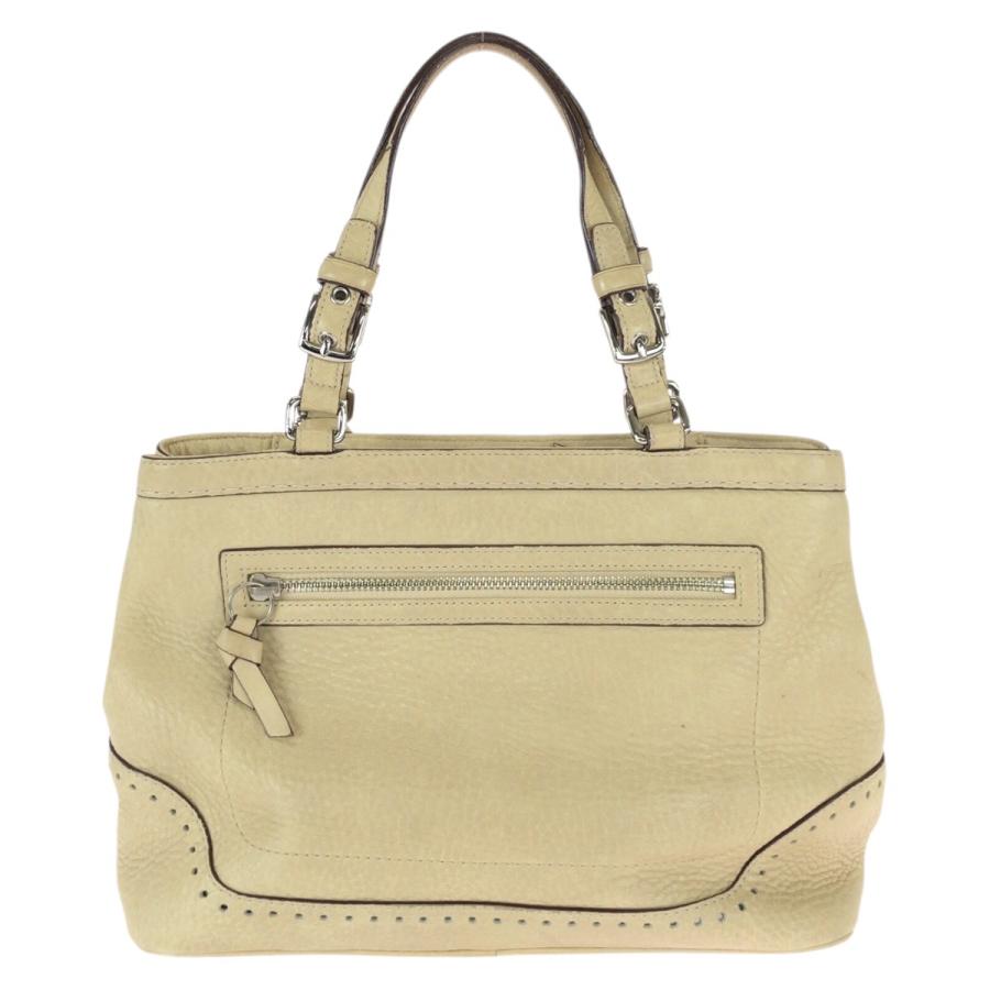 美品 COACH コーチ ハンプトンズ フリンジ ベージュ シルバー金具 レザー 5055 トートバッグ ハンドバッグ レディース 600306 | COACH | 01