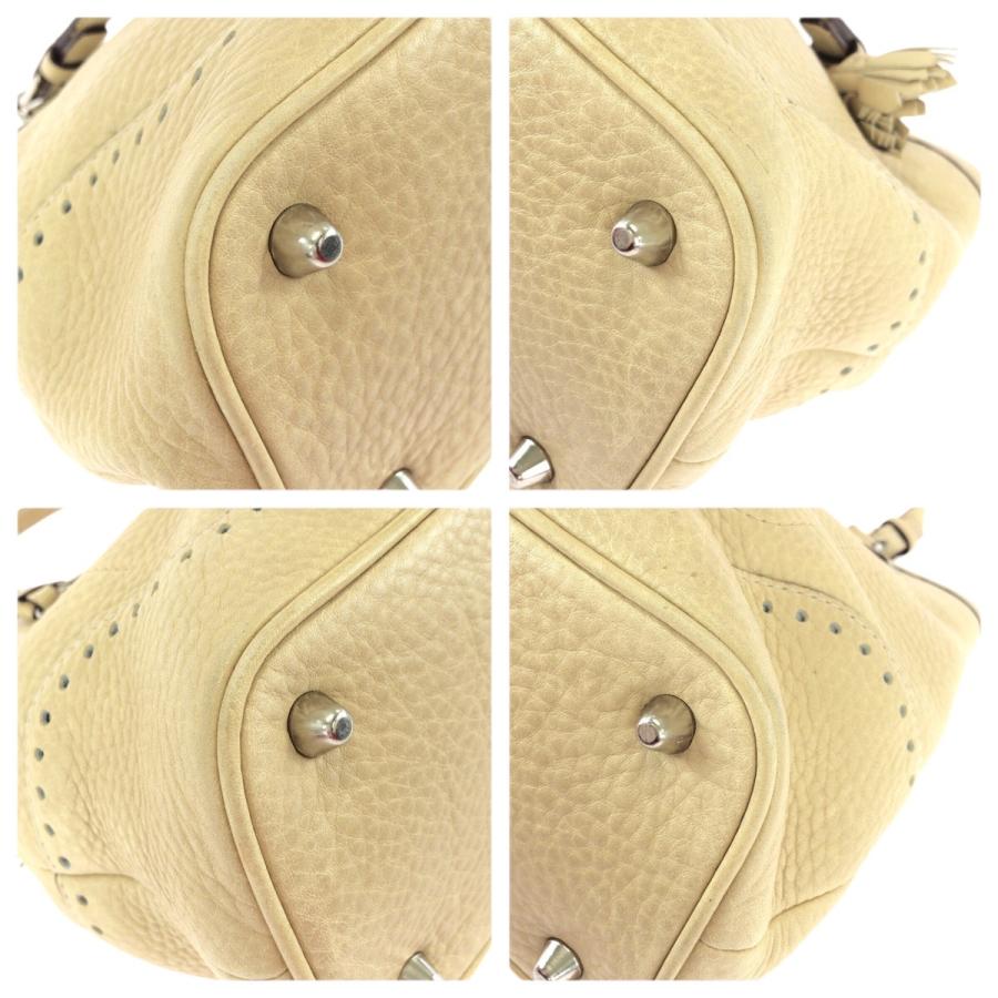 美品 COACH コーチ ハンプトンズ フリンジ ベージュ シルバー金具 レザー 5055 トートバッグ ハンドバッグ レディース 600306 | COACH | 02