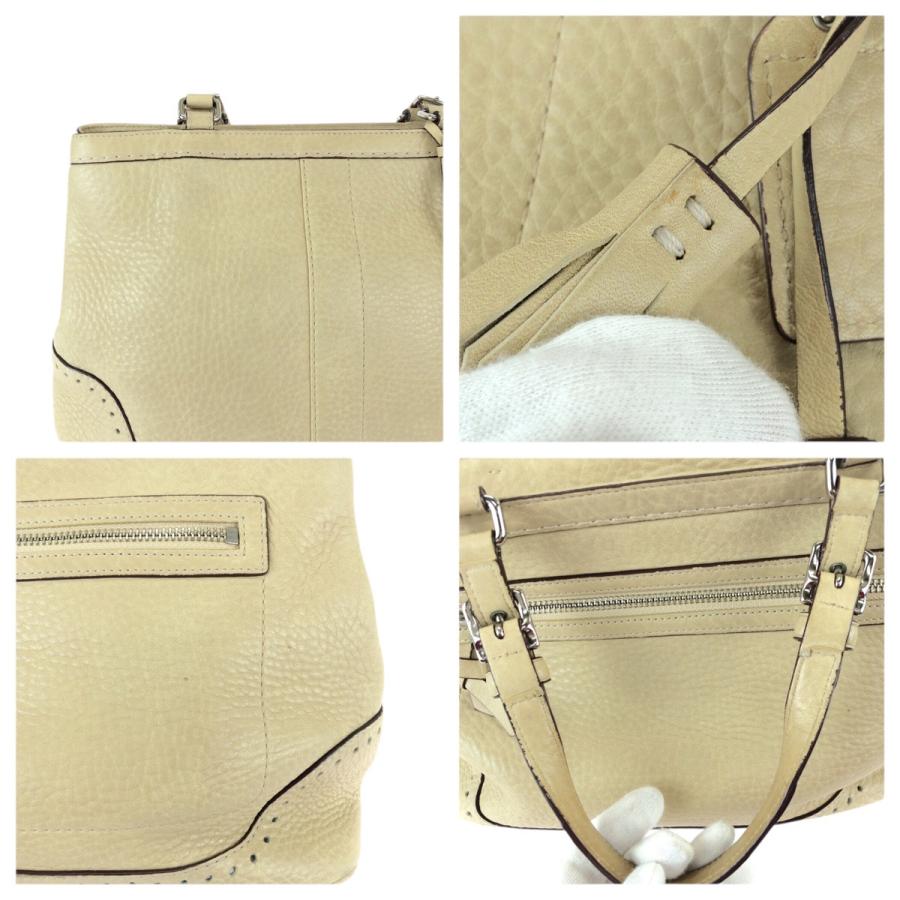美品 COACH コーチ ハンプトンズ フリンジ ベージュ シルバー金具 レザー 5055 トートバッグ ハンドバッグ レディース 600306 | COACH | 04