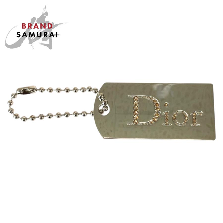 美品 Dior ディオール ミラー ラインストーン シルバー メタル