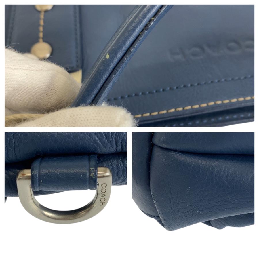 COACH コーチ ブルー 青 シルバー金具 レザー 70558 トートバッグ ビジネスバッグ メンズ 600367