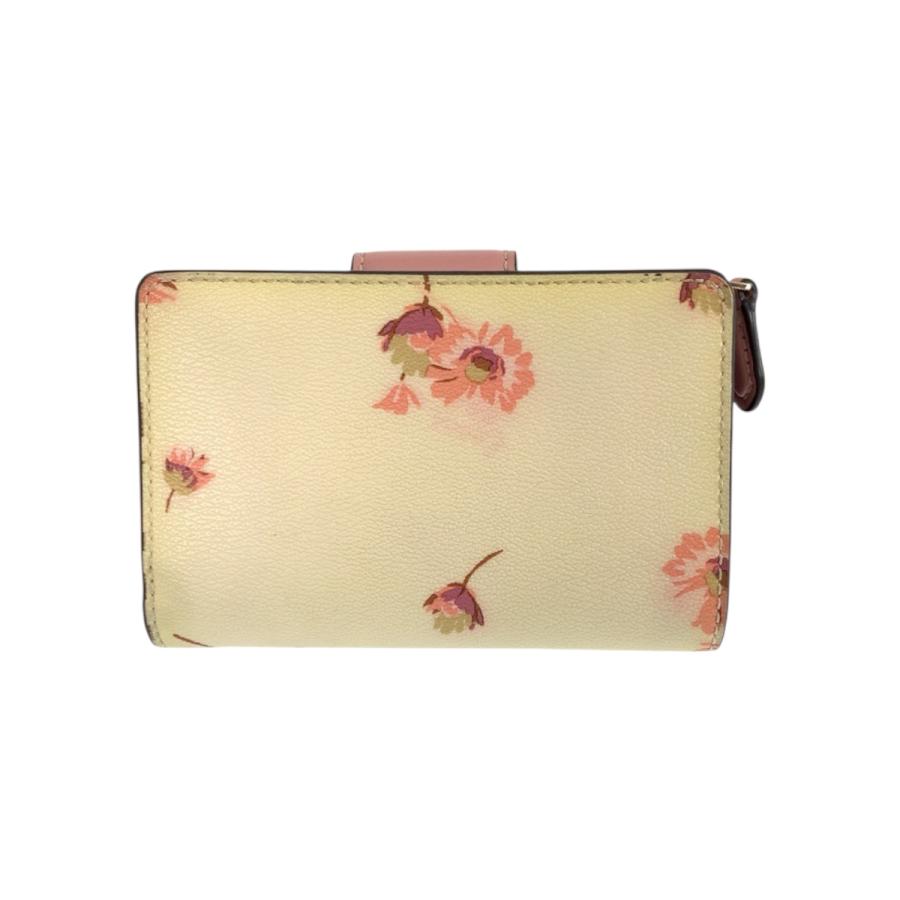 COACH コーチ フラワー イエロー ピンク ゴールド金具 レザー C3284 折財布 コンパクトウォレット レディース 600386 | COACH | 01
