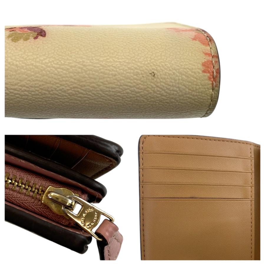 COACH コーチ フラワー イエロー ピンク ゴールド金具 レザー C3284 折財布 コンパクトウォレット レディース 600386 | COACH | 06