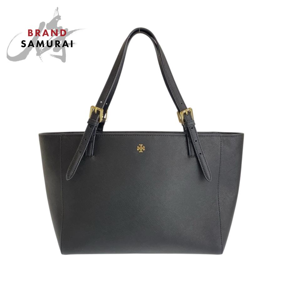 美品 Tory Burch トリーバーチ ブラック 黒 ゴールド金具 レザー トートバッグ ハンドバッグ  レディース 600404 | TORY BURCH