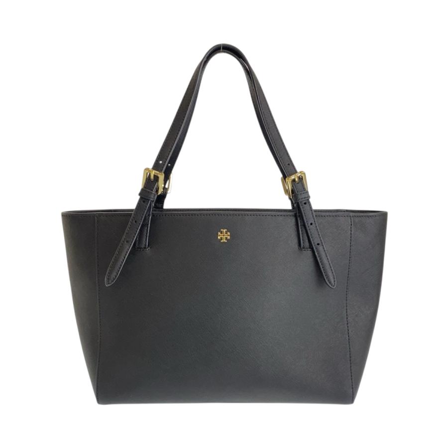 美品 Tory Burch トリーバーチ ブラック 黒 ゴールド金具 レザー トートバッグ ハンドバッグ  レディース 600404 | TORY BURCH | 01