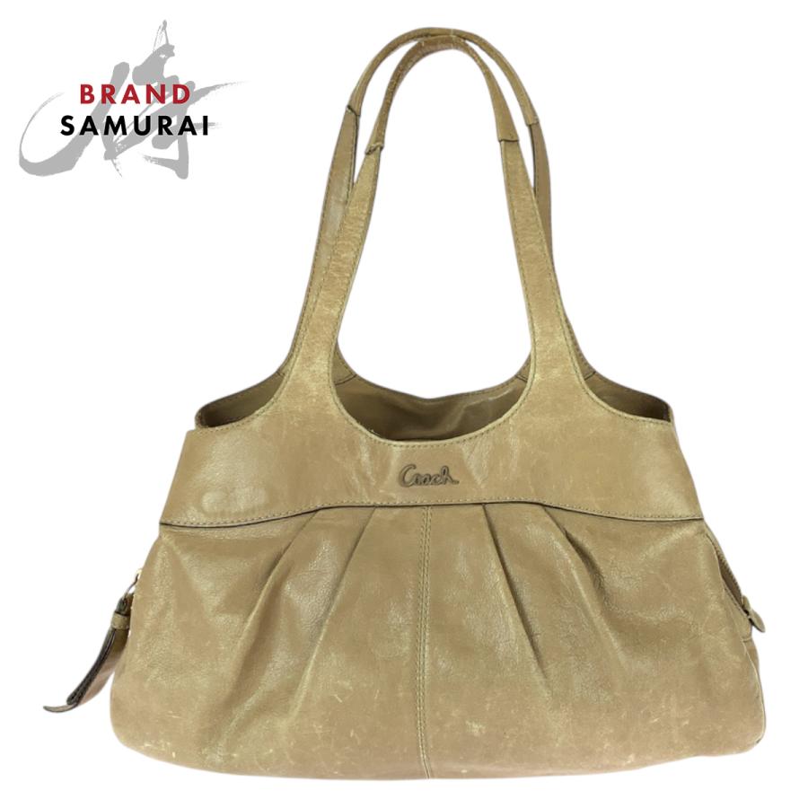 COACH（コーチ） ベージュ ゴールド金具 レザー 14052 トートバッグ
