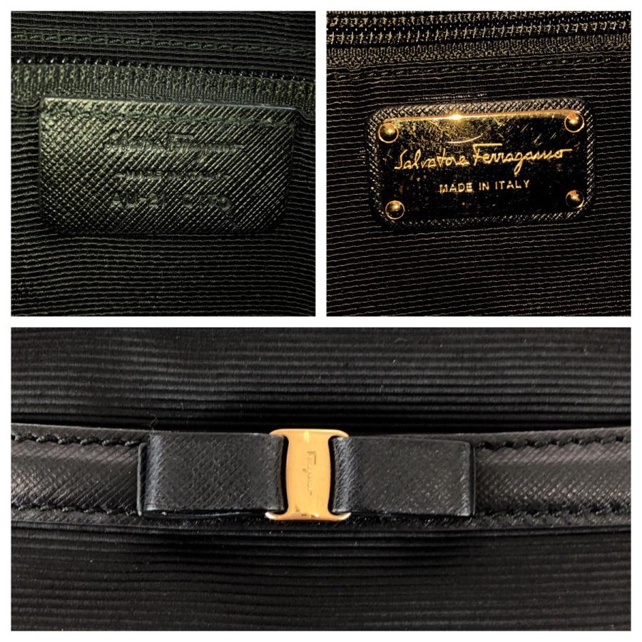 美品 Salvatore Ferragamo サルヴァトーレフェラガモ ヴァラ リボン ブラック 黒 ナイロン/レザー ショルダーバッグ ポシェット 600445 |  | 03