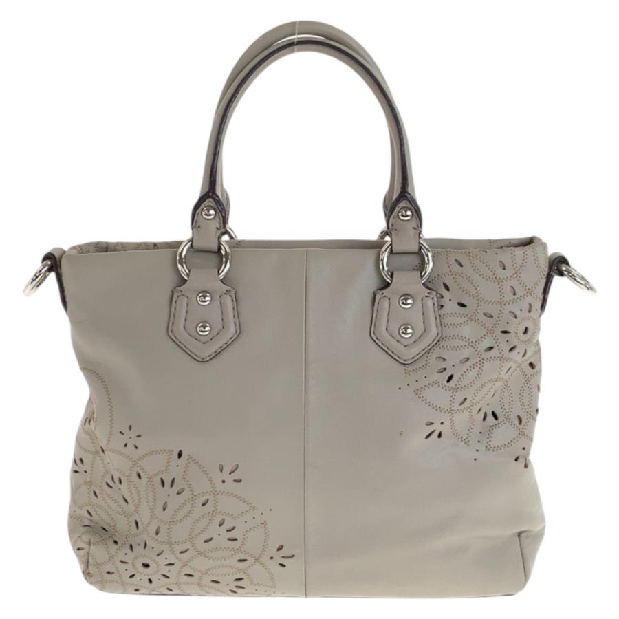 COACH（コーチ） オプアート パンチング 2way ベージュ シルバー金具 