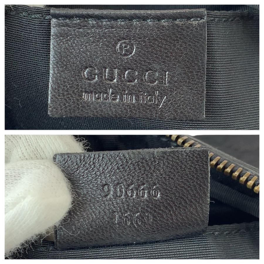 美品 GUCCI グッチ ブラック 黒 ゴールド金具 GGキャンバス/レザー 90666 ショルダーバッグ ミニショルダーバック ポシェット 600481 | GUCCI | 03