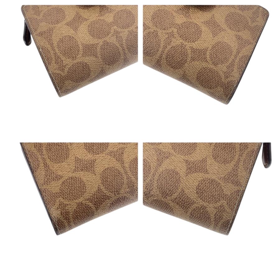 COACH コーチ シグネチャー ベージュ ブラウン ゴールド金具 PVC/レザー 折財布 コンパクトウォレット レディース 600489 | COACH | 02