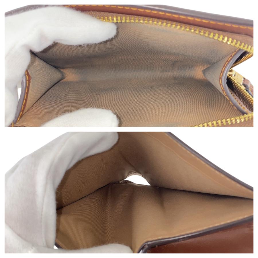 COACH コーチ シグネチャー ベージュ ブラウン ゴールド金具 PVC/レザー 折財布 コンパクトウォレット レディース 600489 | COACH | 06